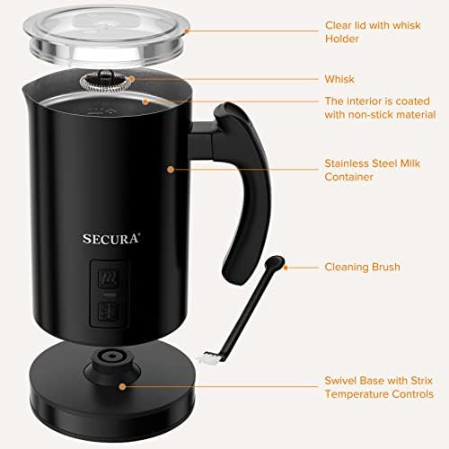 Espumador De Leche Eléctrico Secura, Vaporizador Automático
