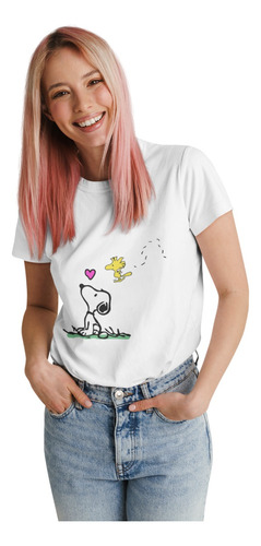 Polera Snoopy Charlie Brown Perrito Algodon Estampado