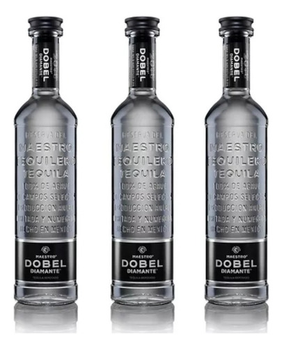 Paquete De 3 Tequila Maestro Dobel Diamante S/estuche 700 Ml