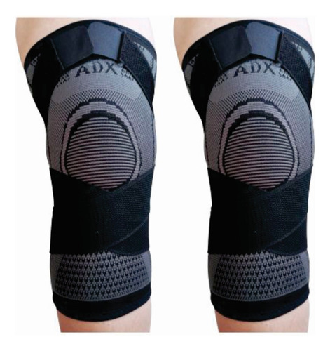 Par Rodilleras C/resorte Alta/compresión Adx Multideportiva Gris Xl