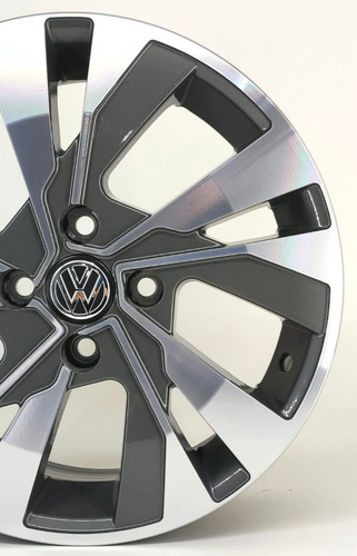 Rodas Vw Gol / Voyage / Polo Track 4x100 (jogo) + Bicos Cor Grafite Com Diamantado