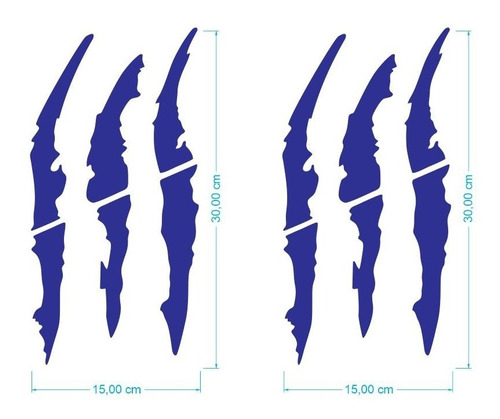 Par Adesivos Arranhão Garra Monstro De Farol - 30x15cm Cada