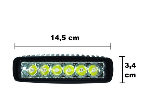 Pack X2 Focos Led Para Autos Barra Led 4x4 Neblinero 18w