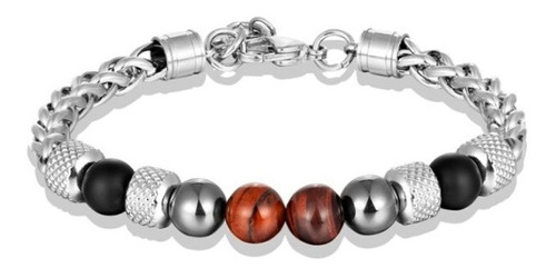 Pulsera De Piedra Ojo De Tigre Red Ajustable Hombre Mujer C