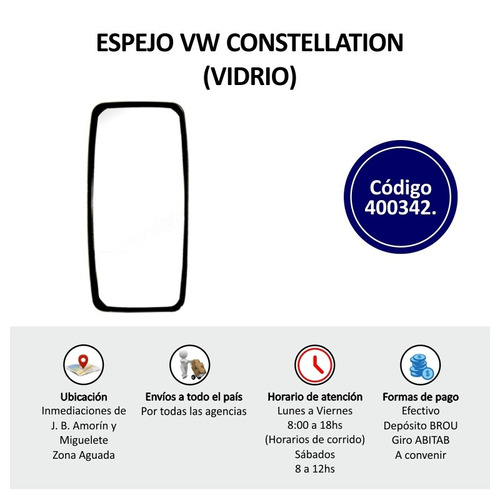 Espejo Vw Const. (vidrio)/ Cod:400342