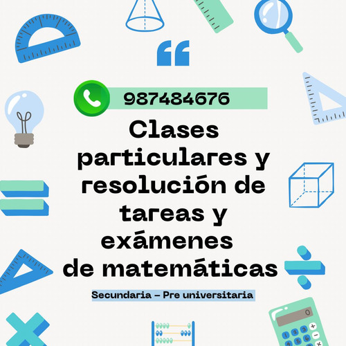 Resolucion De Tareas Y Clases De Matematica