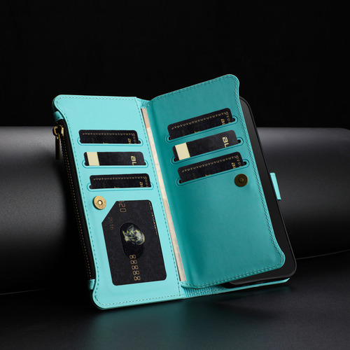 Funda Tipo Cartera De Piel Con Cierre De 9 Ranuras Para Huawei Nova Y70/y90, 6 Colores, Función Atril, Desmontable, Correa De Muñeca