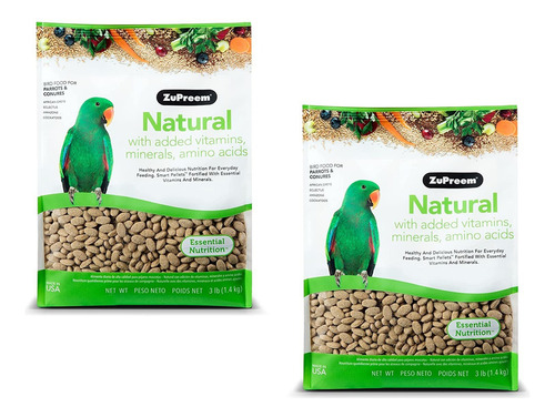 Zupreem Natural Bird Food Pellets For Parrots Conures - Dai