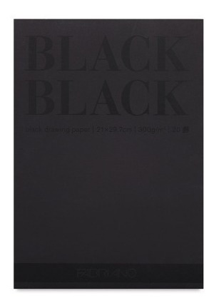 Block Fabriano Black Black A3 300grs Hoja Negra
