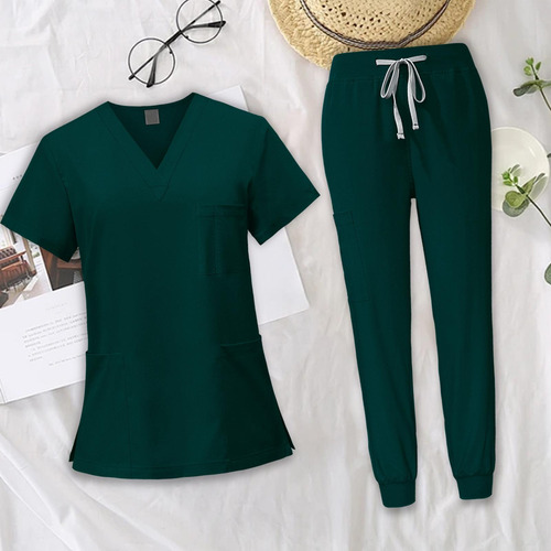Conjunto De Ropa Para Mujer, Traje De Enfermería - Escote