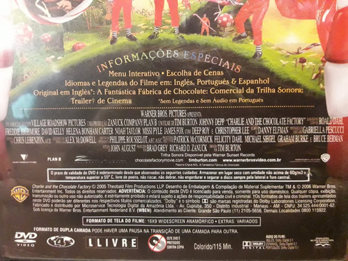 Imagem 3 de 3 de Dvd - A Fantástica Fábrica De Chocolate 2005