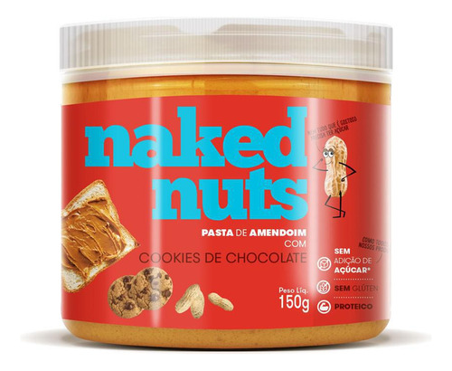 Pasta De Amendoim Com Cookies De Chocolate 150g - Naked Nuts