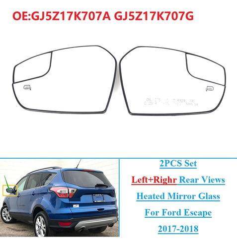 Juego De 2 Lentes De Espejo Retrovisor Calefactado Izquierdo