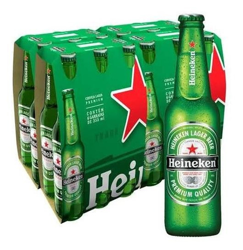 Heineken cerveja long neck 330ml kit com 24 unidades