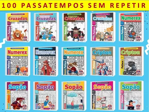 Kit Passatempo Coquetel Caça-palavras - Com 05 Unidades