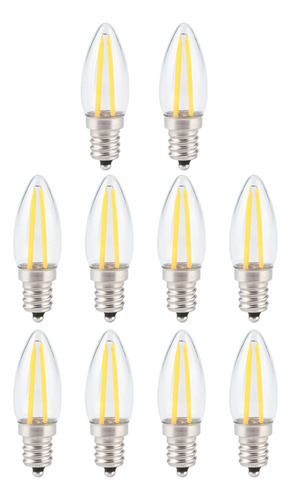 Bombillas Led E12 Pequeñas De Filamento Largo, 10 Unidades,