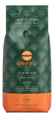 Café em Grãos Orfeu Clássico 250g Torra Média 100% Arábica