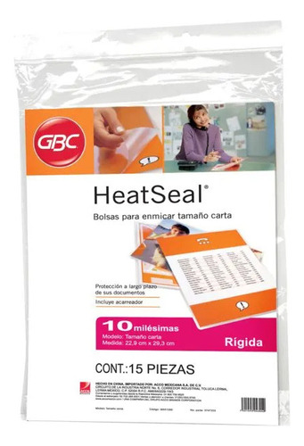 Micas Térmicas Gbc Para Enmicar Carta 10mil 15pzs Mx01350