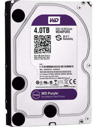 Disco Duro Western Digital 4tb Para Dvr Wd40purz