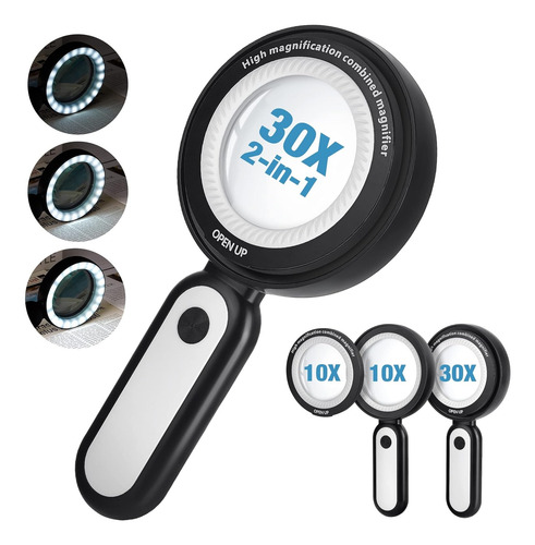 Lupa Com 21 Led Light, Lupa 30x