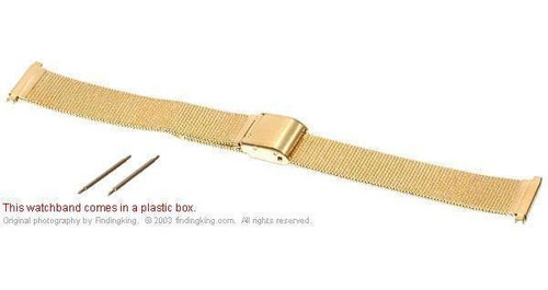 Reloj Banda De Acero Inoxidable Malla Plateada Oro Link 7