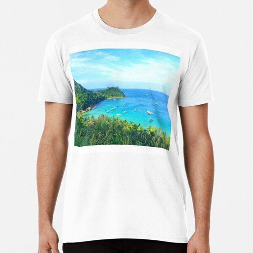 Remera Vistas Al Océano Tropical Algodon Premium