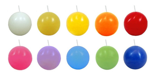 Imagem 1 de 3 de 12 Vela Bolinha 8 Horas Vermelhas Festa Bola P Casamento Cores Branca Amarela Laranja Vermelha Rosa Lilás Azul Verde