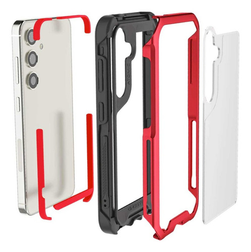 . Funda Ghostek Atomic Para Samsung S24 Roja Aluminio Transp