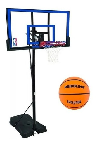 Tablero Basket Spalding Jirafa Policarbonato Basquet Altura Regulable Resortes + Regalo