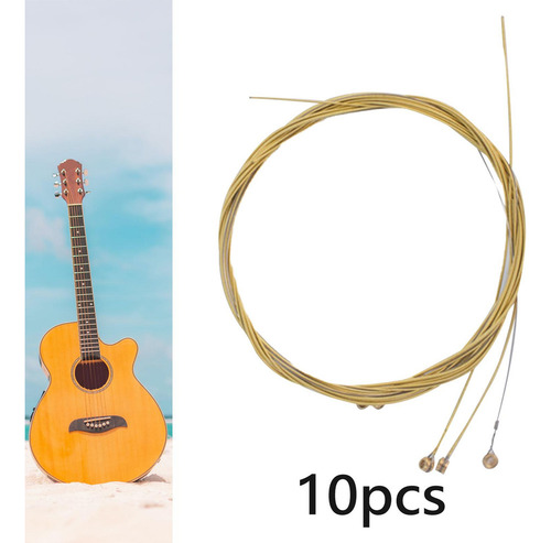 Juego De 10 Cuerdas De Guitarra, Cuerdas De Guitarra Dorado