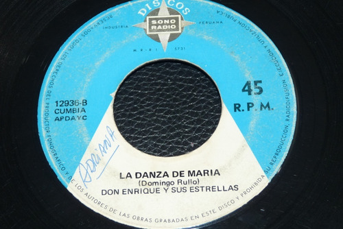 Jch- Don Enrique Y Sus Estrellas La Danza De Maria 45 Rpm 