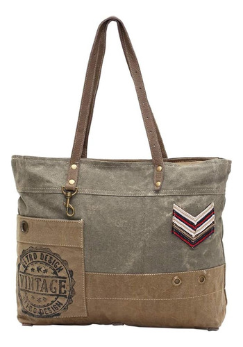 Bolsa De Lona Reciclada Con Insignia Militar De Myra Bags S-