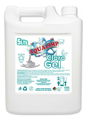 Cloro Gel Al Bidon 5 Litros Limpieza Hogar