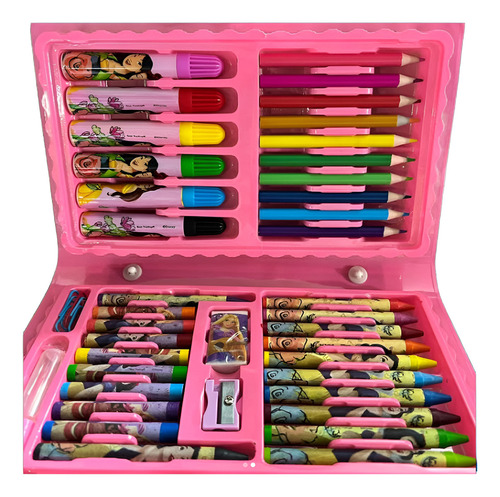 Estuche De Colores , Plumones Y Crayones Sonic 40 Pzs Set Color Rosa
