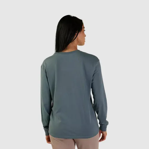 Polera Lifestyle Mujer Fox Head Manga Larga Azul Acero Fox