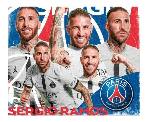 Quebra-cabeças Psg Sérgio Ramos 100 Peças Mimo Toys - 2309