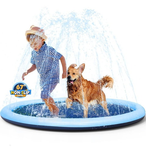 Alfombrilla Inflable Con Chorros De Agua P/ Perros Y Niños 