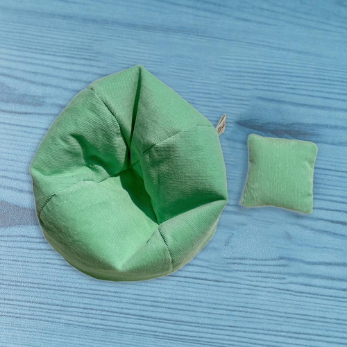 Sofá En Miniatura Con Almohada, Escena De La Vida, Verde