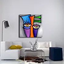 Comprar Cuadros Pintados A Mano Acrílico Abstracto Pop Art 0,80x0,80