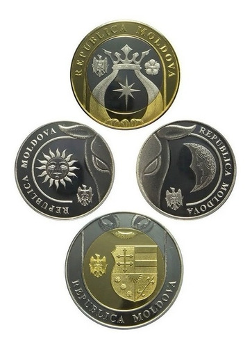 Moldávia Set 4 Moedas Fc - Formam Cabeça De Touro 2018 /2022