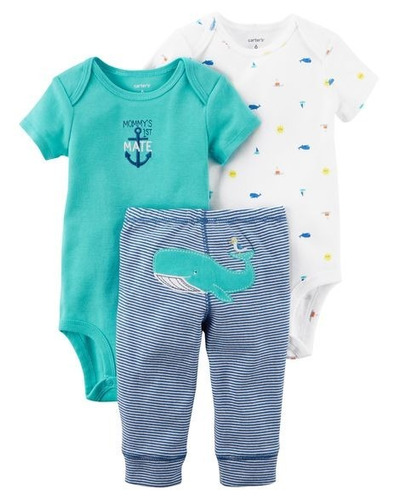 Conjunto Kit 3 Peças Carters Calça E 2 Bodies 3 Meses