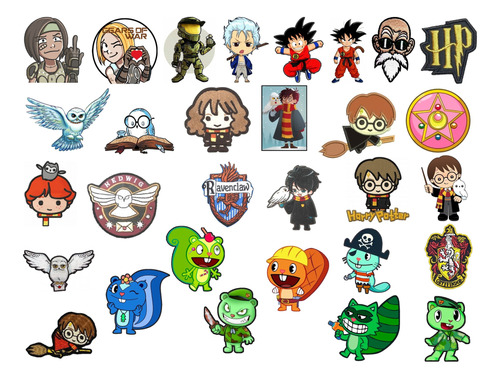 30 Sticker-parches D Tela Lavables Harry Goku Happy Tree #59