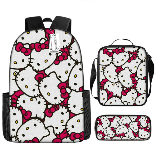 A Nueva Mochila Escolar De Tres Piezas De Hello Kitty,