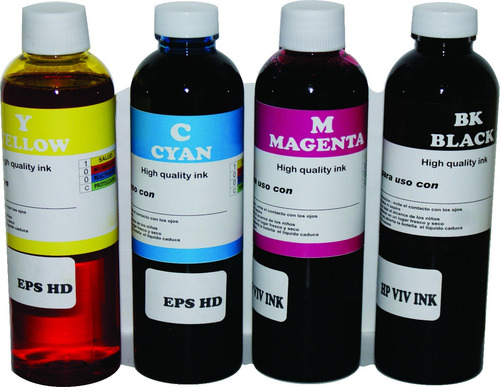 Tinta Dye 250 Mlts X 4 Colores P Toda Marcas De Impresora