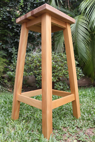 Taburete Banqueta Alta Madera, Única, Impecable! Laqueado Madera (Usado)