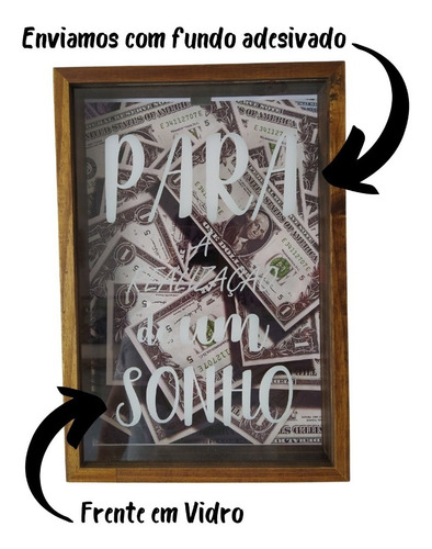 Porta Moedas E Notas Decorativo Para Juntar Dinheiro