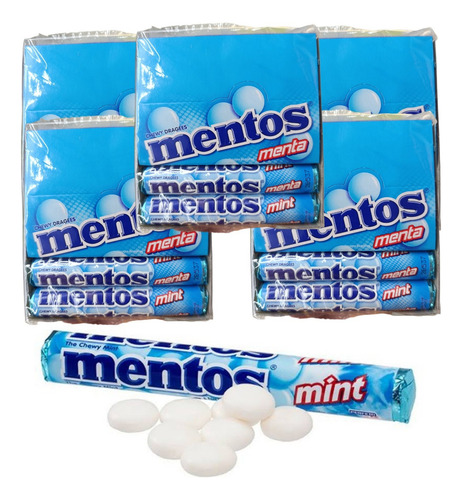 Caramelos Mentos Menta 8 Caja De 12 C/u Total 96 Rollos