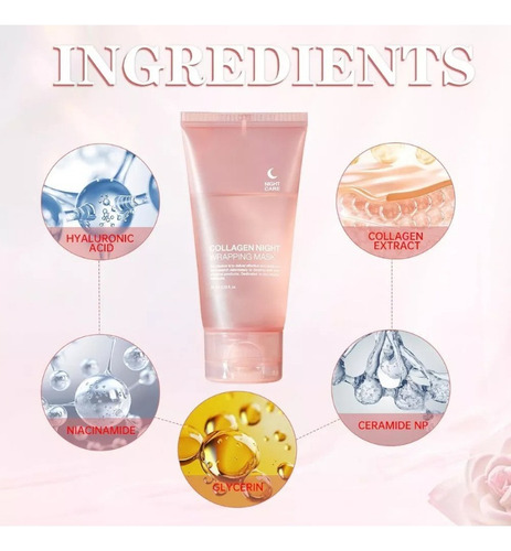 Máscara De Colágeno Para Envolver La Noche, Máscara Exfolian