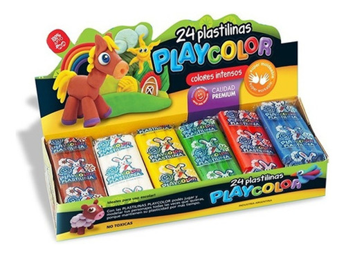 Caja X24 Paquetitos De Plastilinas Playcolor