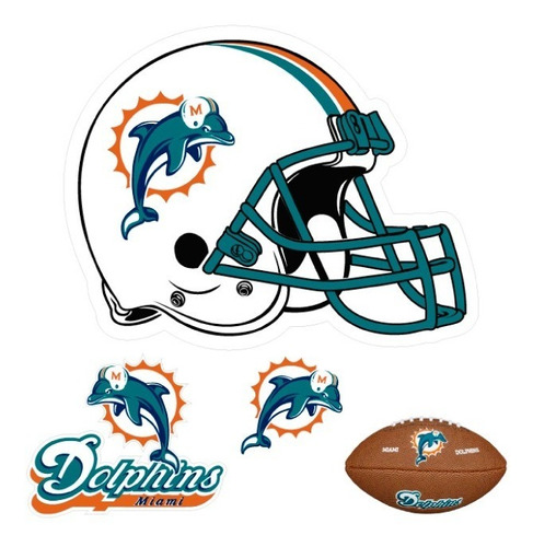 9 x 5,5 cm-nfl Fútbol Americano-nuevo Miami Dolphins sticker/pegatinas 